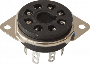 8-pin socket with round contacts, solder lugs for wire connection, black (TAD part number: s8P-1 )