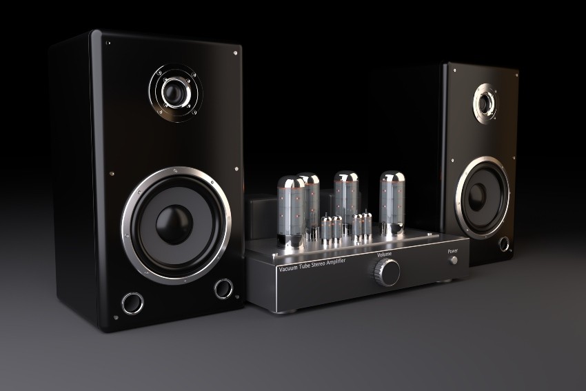 Tube amplifier with speakers - Overview of all amplifier components