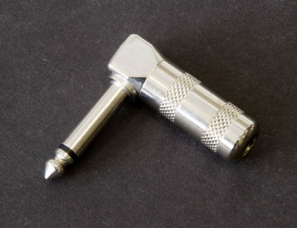 CO226 Winkel-Klinkenstecker, mono, retro, Metall, 6,3 mm