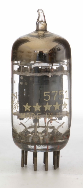 TROPHY NOS 5751 12AX7 GE 5-STAR BLACK-PLATE MATCHED TRIODE TUBE 3-MICA D-GETTERS 