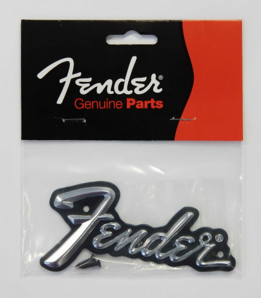 FL70 Fender® Logo, chrome script style,