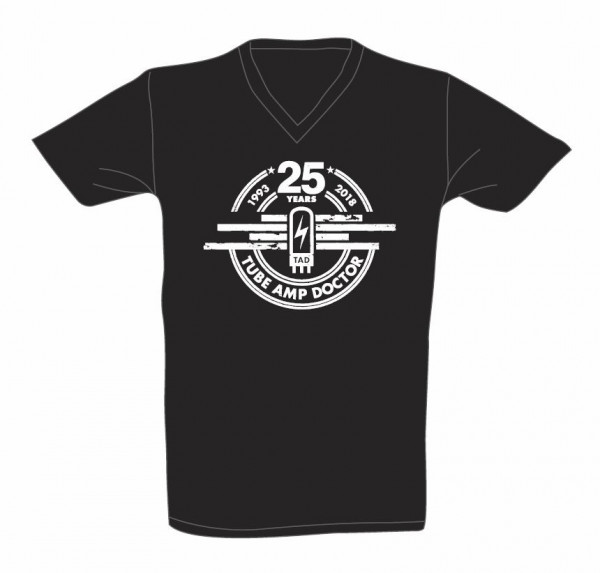 TAD-SHIRT-25-L-F DAMEN TAD T-Shirt 25 Jahre, schwarz Large V-NECK
