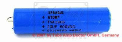 V-20600 20uF @ 600V  Sprague Atom TVA1966 Elektrolytkonden