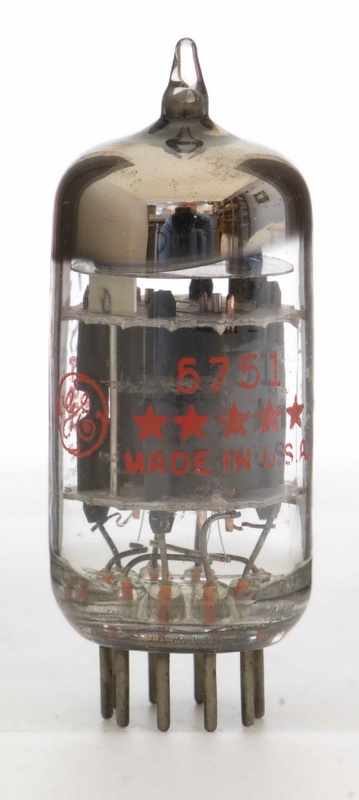 TROPHY NOS 5751 12AX7 GE 5-STAR BLACK-PLATE MATCHED TRIODE TUBE 3-MICA D-GETTERS 